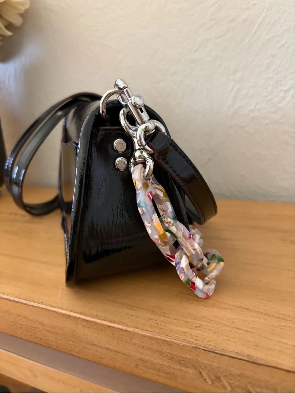 Wavy Dinky Bag With Crossbody Strap In Crinkled Patent Coachtopia Leather